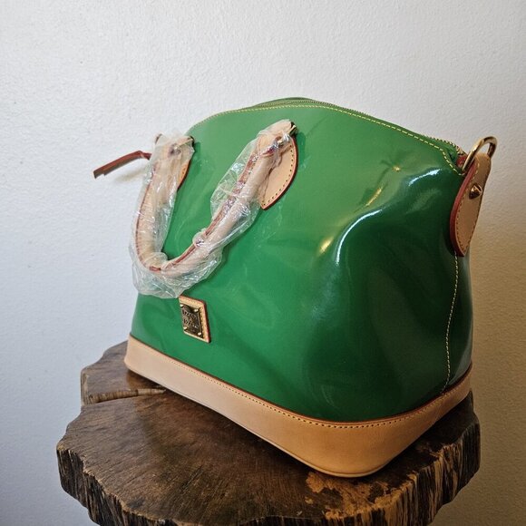 Dooney & Bourke Grass Green Patent Leather Satchel PV68C GG + Wristlet NWT - Picture 14 of 16
